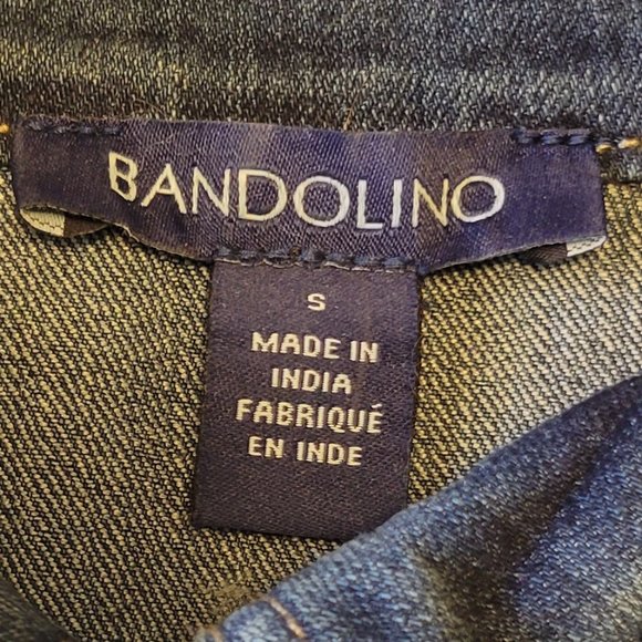 ❣️HP❣️Bandolino "Sarah" Beautiful Floral Embroidered Denim Jean Jacket sz: S - Picture 5 of 8